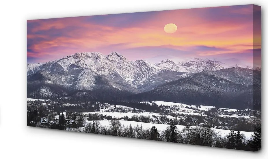 Obraz na płótnie Góry Zimą w Śniegu