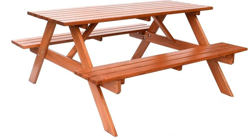 Zestaw ogrodowy drewniany PIKNIK - 180 cm, lakierowany