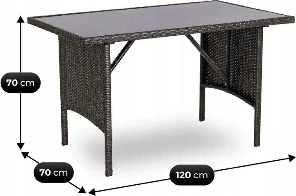 Zestaw mebli ogrodowych ze stołem obiadowym Atlanta, czarny
