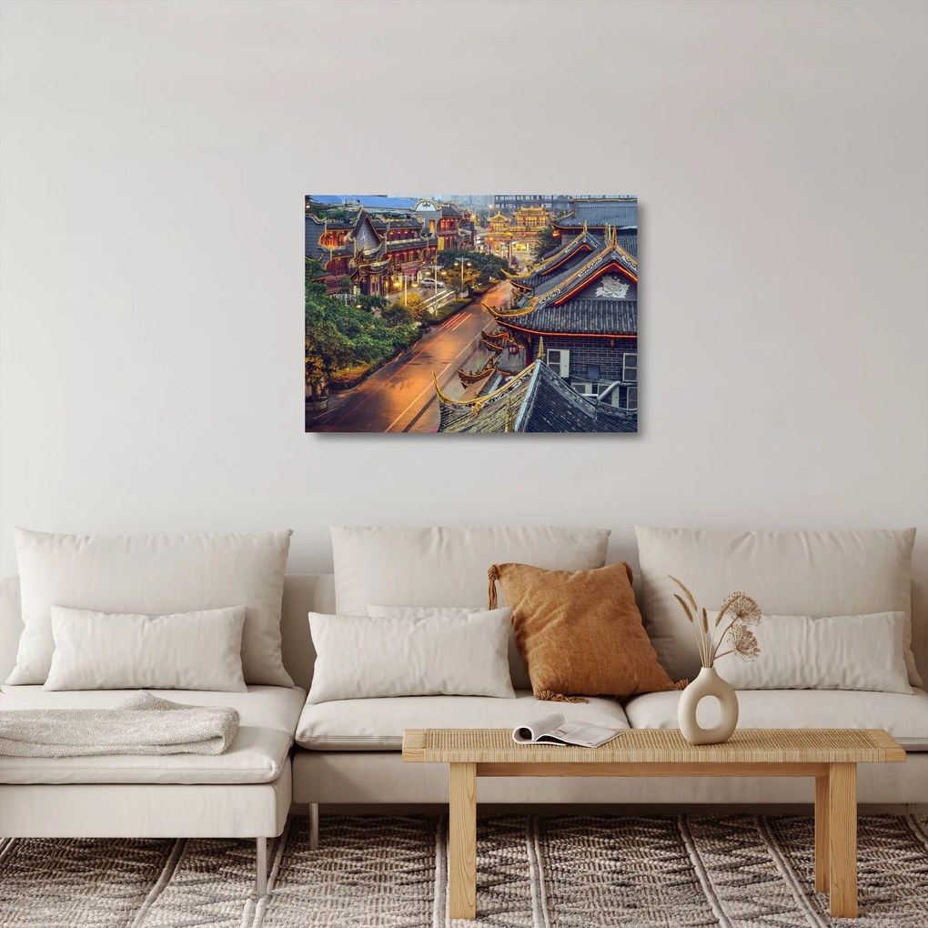 Obraz na szkle - Qintai Road, Chengdu, Chiny (70x50 cm)