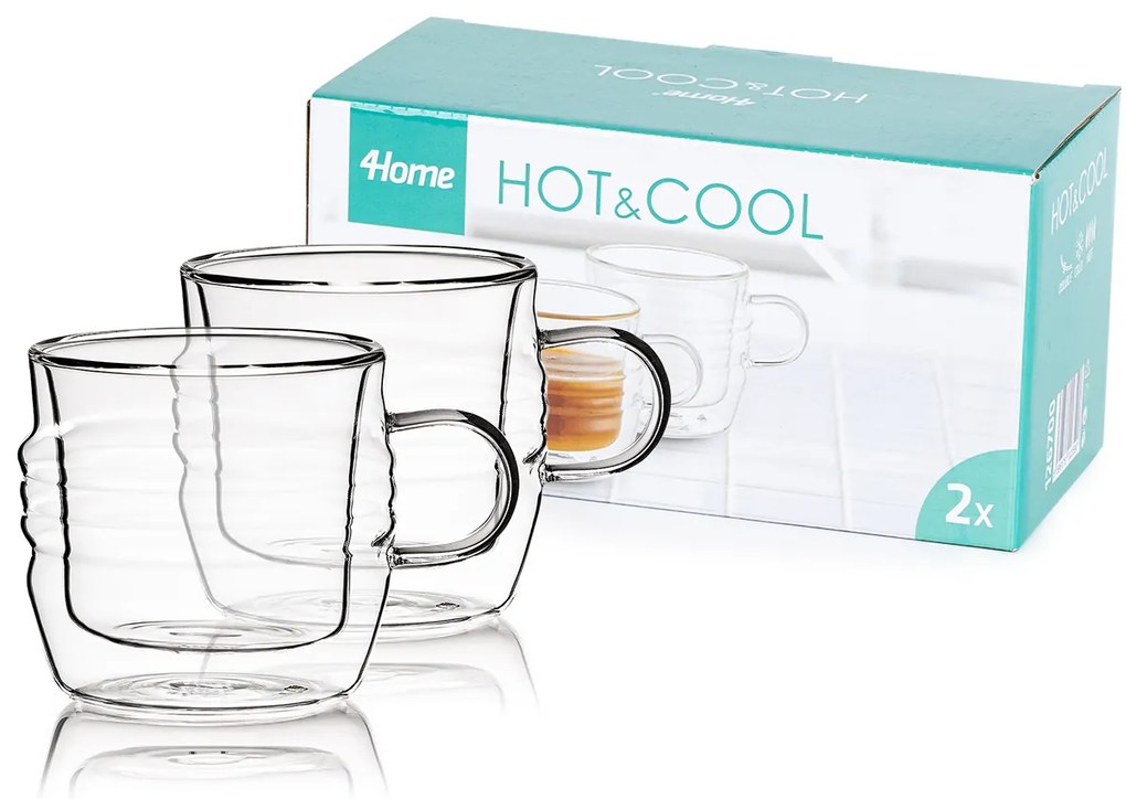 4Home Szklanka termiczna Stripe Hot&Cool 250 ml, 2 szt.