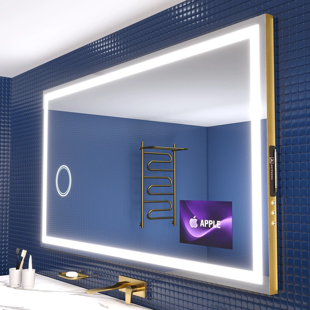 Lustro Łazienkowe L15 z podświetleniem LED na ścianę, designerskie lustro na wymiar od marki Artforma