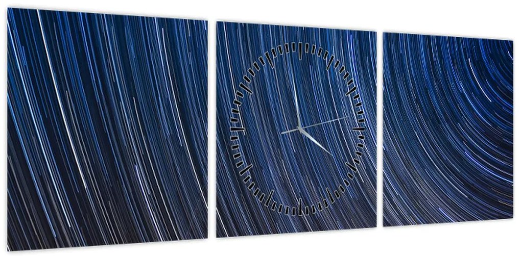 Obraz nocnych gwiazd i nieba (z zegarem) (90x30 cm)