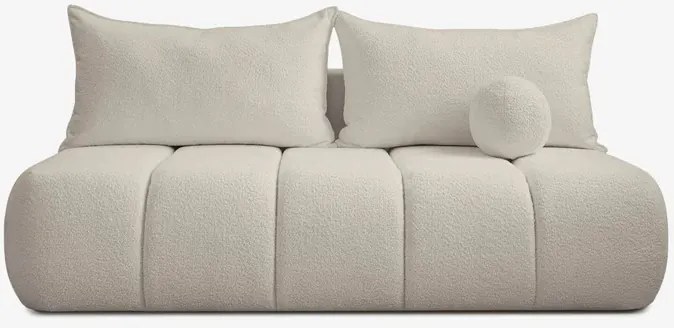 Sofa z Funkcją Spania SARIA Kremowa Boucle Nowoczesna