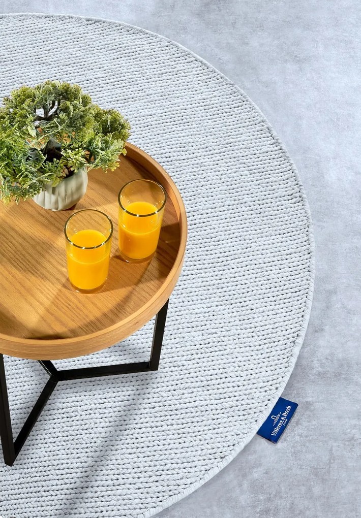 Dywan wełniany Villeroy & Boch kremowy koło 200 cm x 200 cm