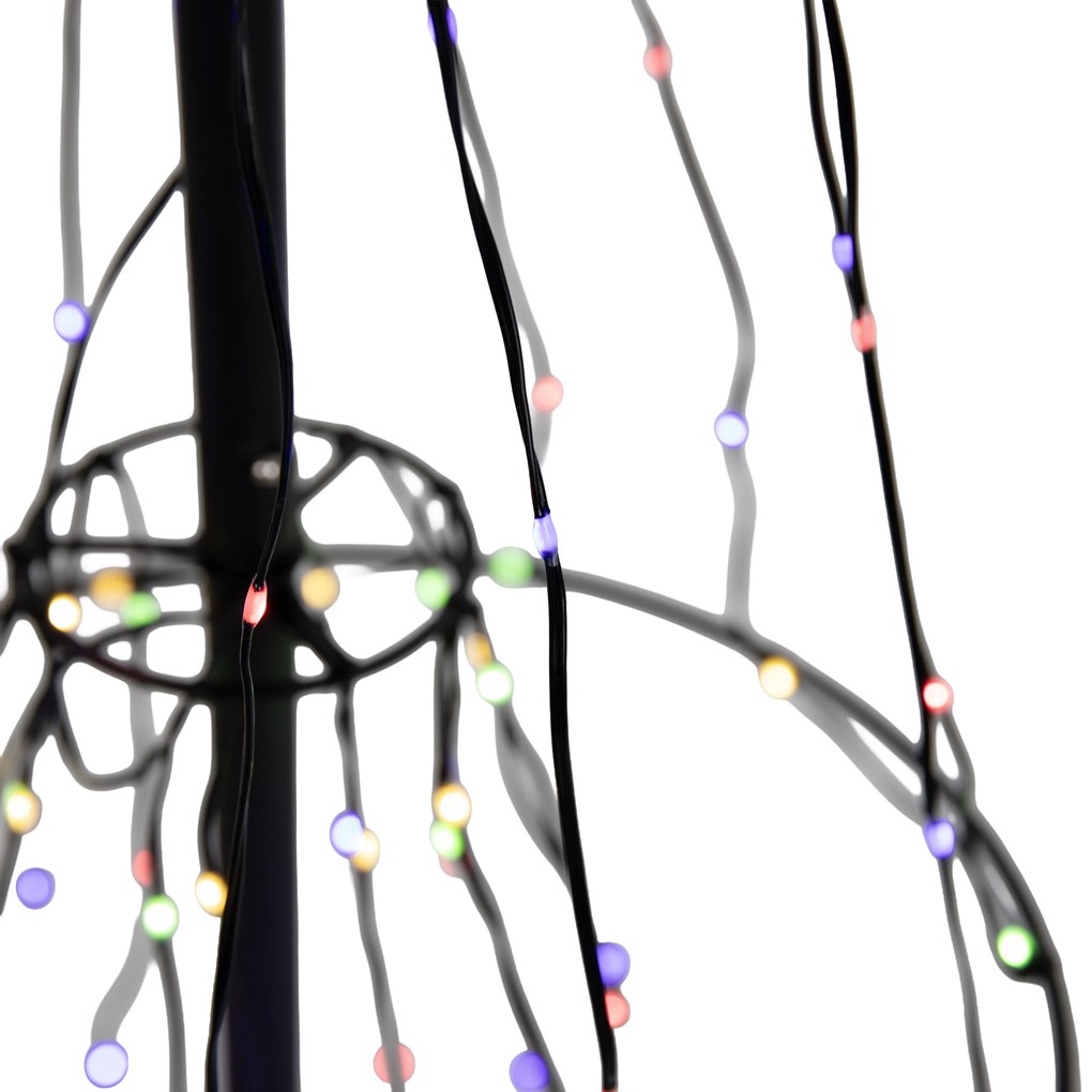 Świąteczna lampa podłogowa czarna choinka 150 cm z LED RGB z timerem IP44 - Ugoku