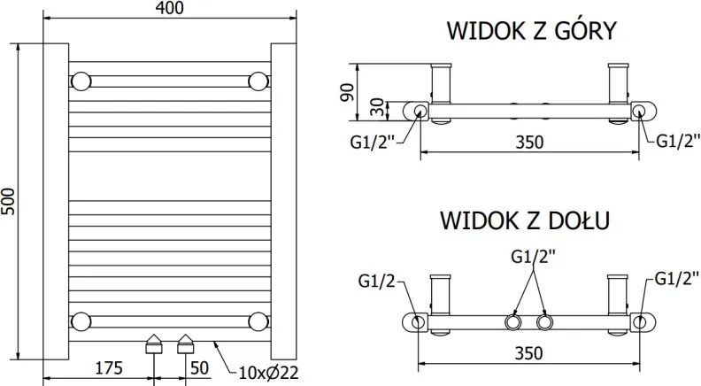 Mexen Mars grzejnik elektryczny 500 x 400 mm, 300 W, biały - W110-0500-400-2300-20
