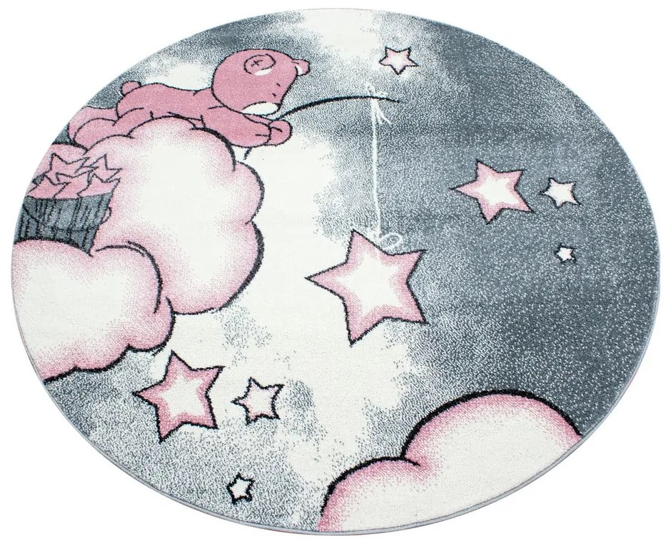 Różowo-szary dywan dziecięcy ø 120 cm Kids – Ayyildiz Carpets