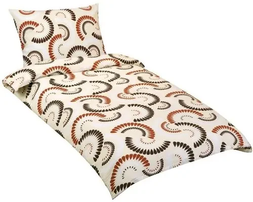 Bellatex Crepe pościel Fans brązowy, beżowy, 140 x 200 cm, 70 x 90 cm