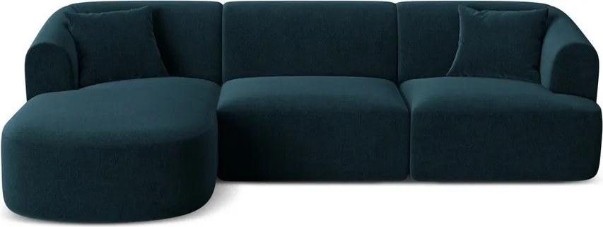 Morski aksamitny narożnik (lewostronny/z szezlongiem) Campi – Cosmopolitan Design