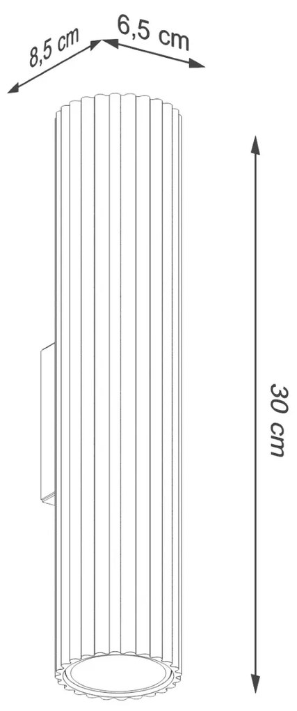 Kinkiet KARBON 30 beżowy ryflowany SOLLUX  LIGHTING
