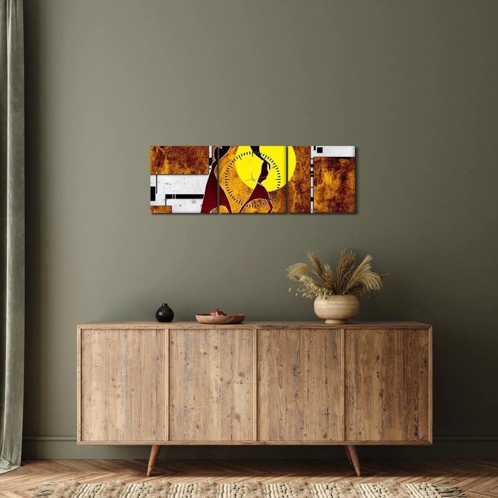 Obraz malarstwa z epoki starożytnej (z zegarem) (90x30 cm)