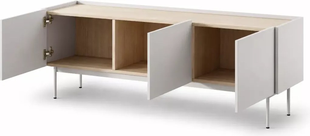 Szafka RTV Lobster – nowoczesna szafka pod TV do salonu na metalowych nóżkach, minimalistyczny design