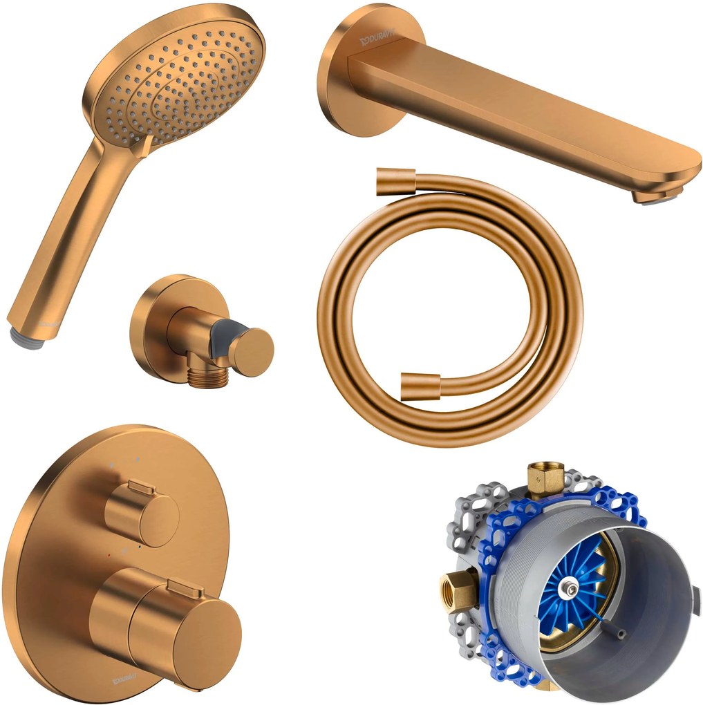 Podtynkowa bateria wannowa Duravit z termostatem