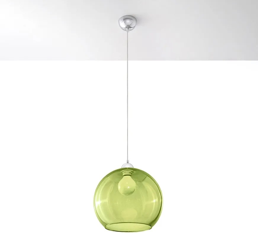 Lampy wiszące minimalistyczny Esfera, stal/szkło - 1 źródło światła 4000K - L.30 x H.120 cm - zielony