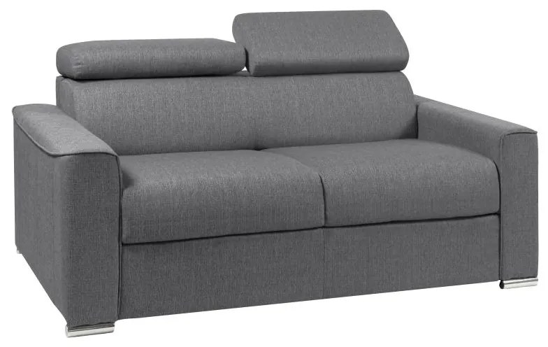 Kanapa 2-osobowa z ekspresowym mechanizmem rozkładania z tkaniny VIZIR - Kolor: szary - Miejsce do spania: 120 cm - Materac 22 cm
