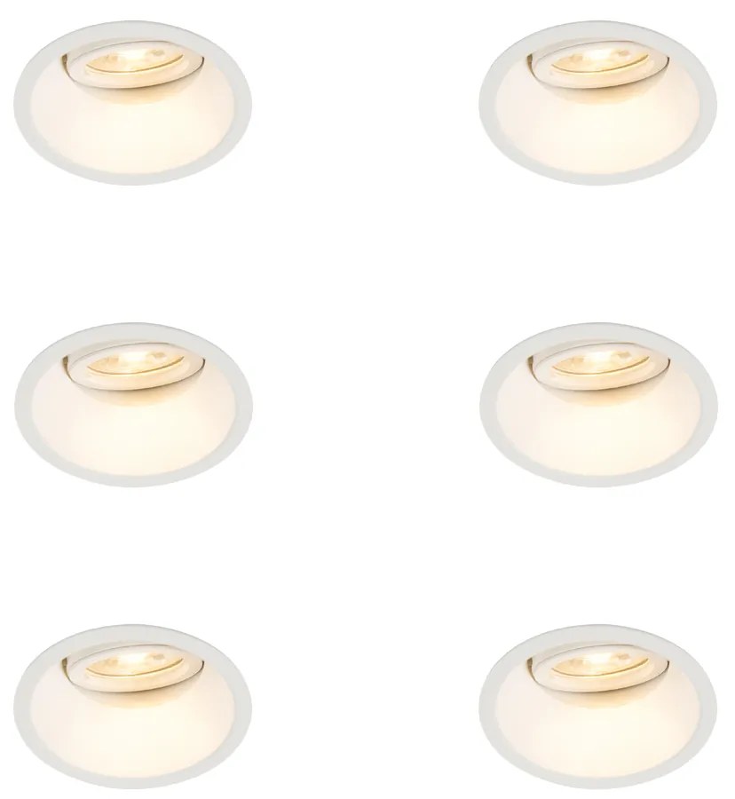 Zestaw 6 Reflektor wpuszczany biały, obrotowy i uchylny - Stop