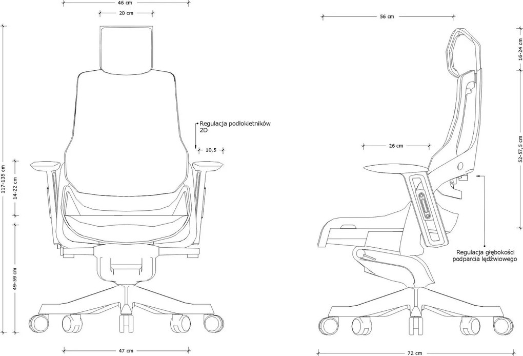 Fotel ergonomiczny Wau, zgodny z normą BHP, biały / tkanina BL418
