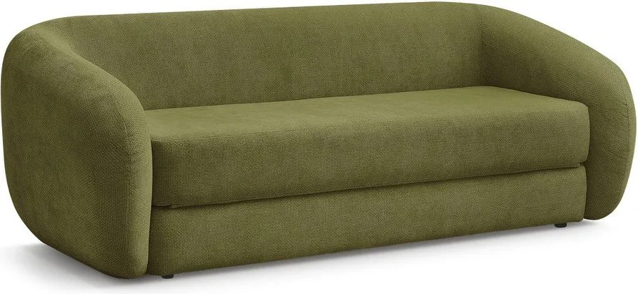Zielona rozkładana sofa z tkaniny szenilowej 228 cm Neyo – Bobochic Paris