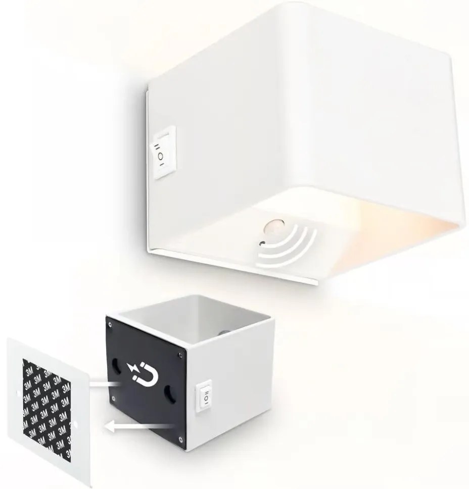 Briloner 3879016 - Ładowalna lampa naścienna LED z czujnikiem BORRA LED/1,5W/5V 3600 mAh biała