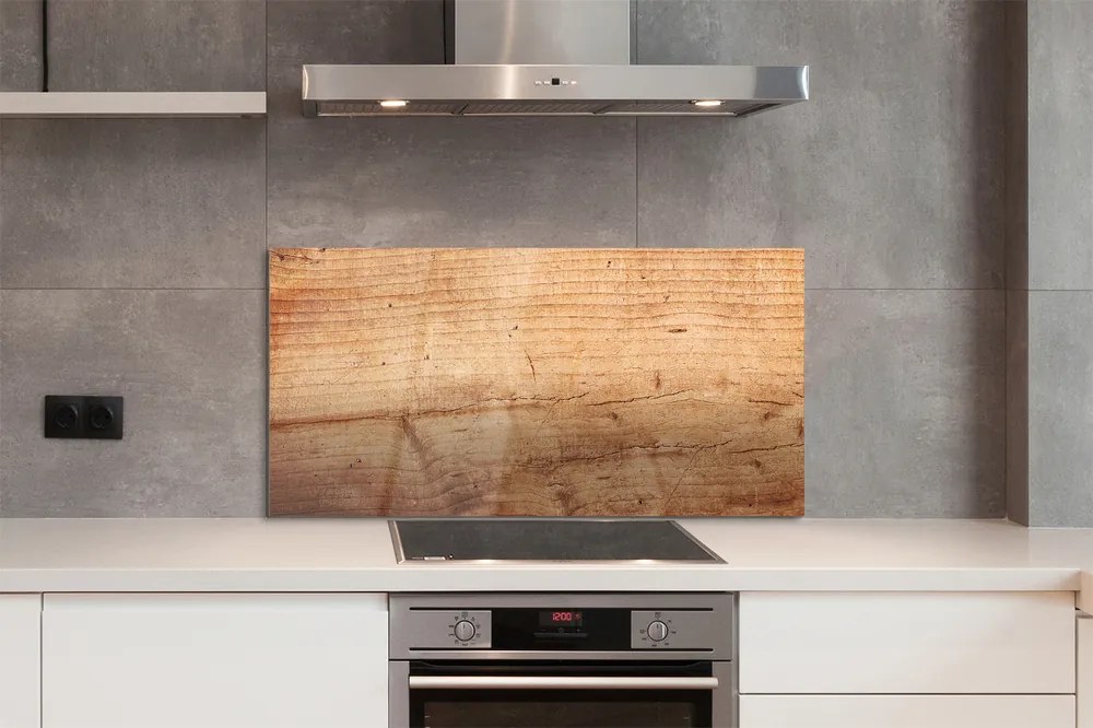 Szkło do Kuchni na Ścianę Naturalne Drewno w Detalu