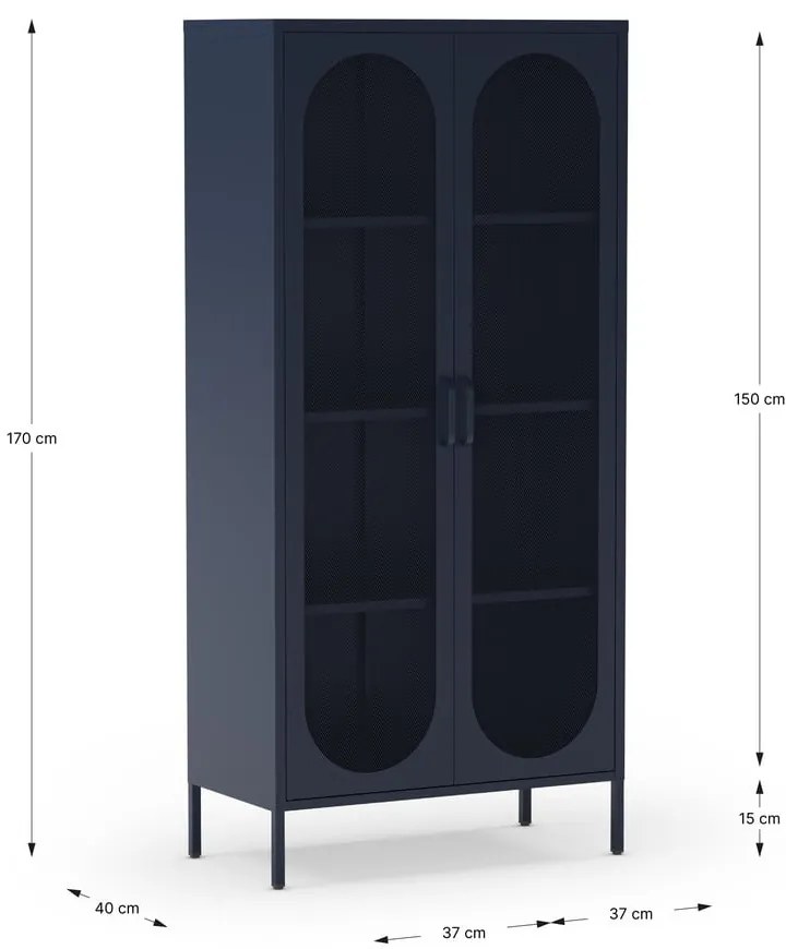 Ciemnoniebieska szafka 80x170 cm Diora – Marckeric