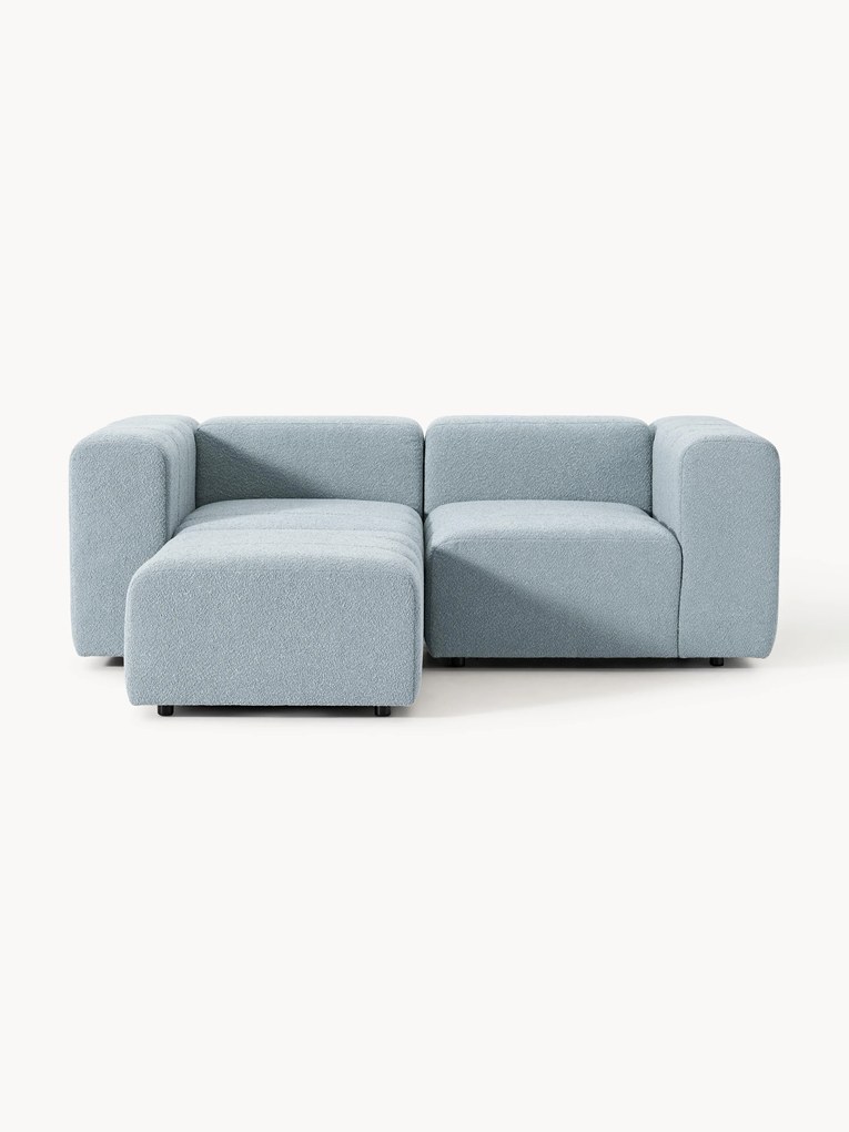 Sofa modułowa Bouclé z pufem Lena (3-osobowa)