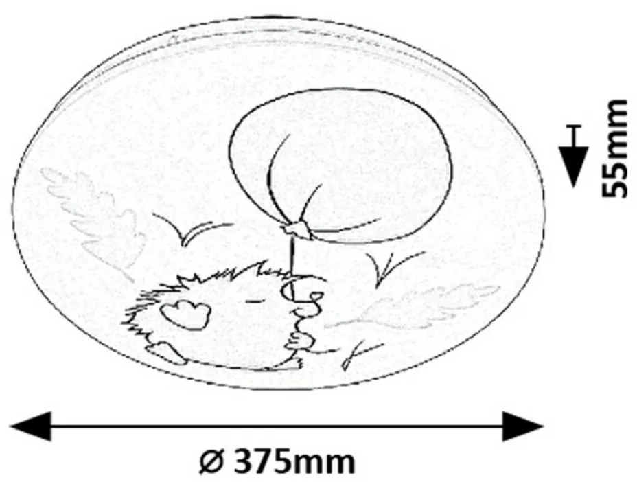 Rabalux 71191 dziecięca lampa sufitowa LED Hedgy -jeż i balon, 24 W, IP20, śred. 37,5 cm