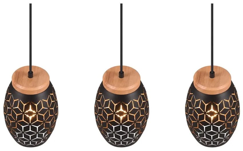 Czarna lampa wisząca ø 15 cm Bidar – Trio