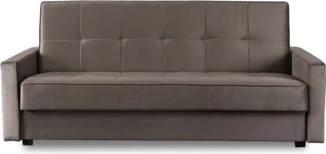 Sofa z Funkcją Spania ALUNA Rozkładana Wersalka Dwuosobowa Beżowa Nowoczesna do Salonu