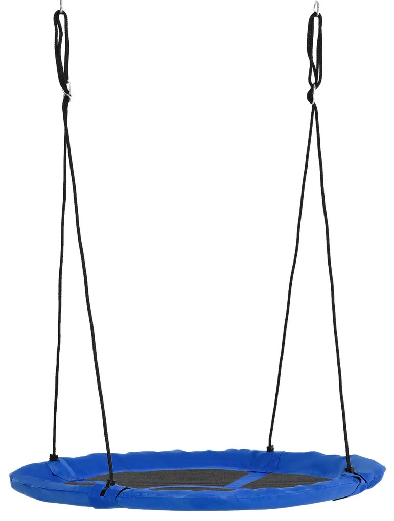 Outsunny Huśtawka wieszakowa niebieska odporna na warunki atmosferyczne do 100 kg z regulowanymi sznurami | Aosom PL
