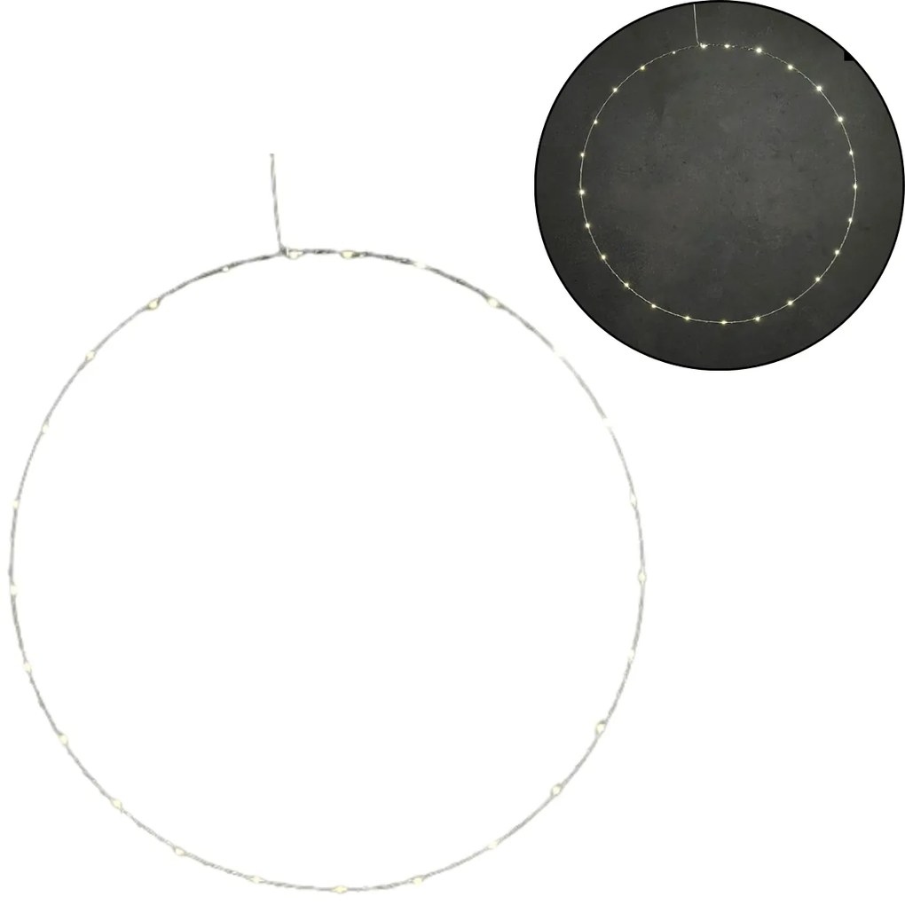 LED wisząca dekoracja CIRCLE Ø 70 cm, srebrna
