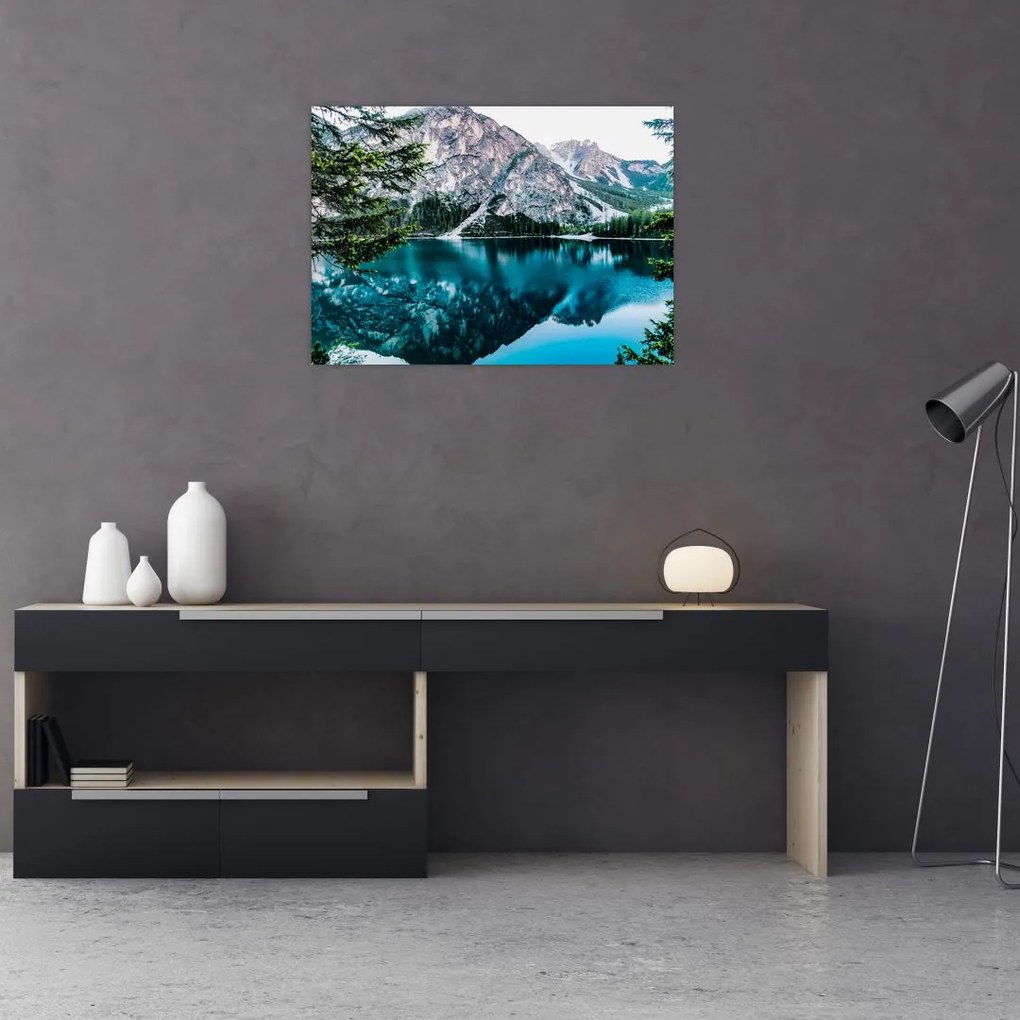 Obraz jeziora w Alpach (70x50 cm)