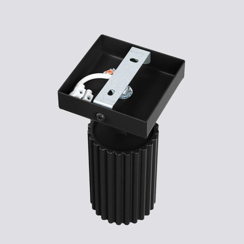 Kinkiet KARBON czarny ryflowany z regulowanym kloszem SOLLUX  LIGHTING