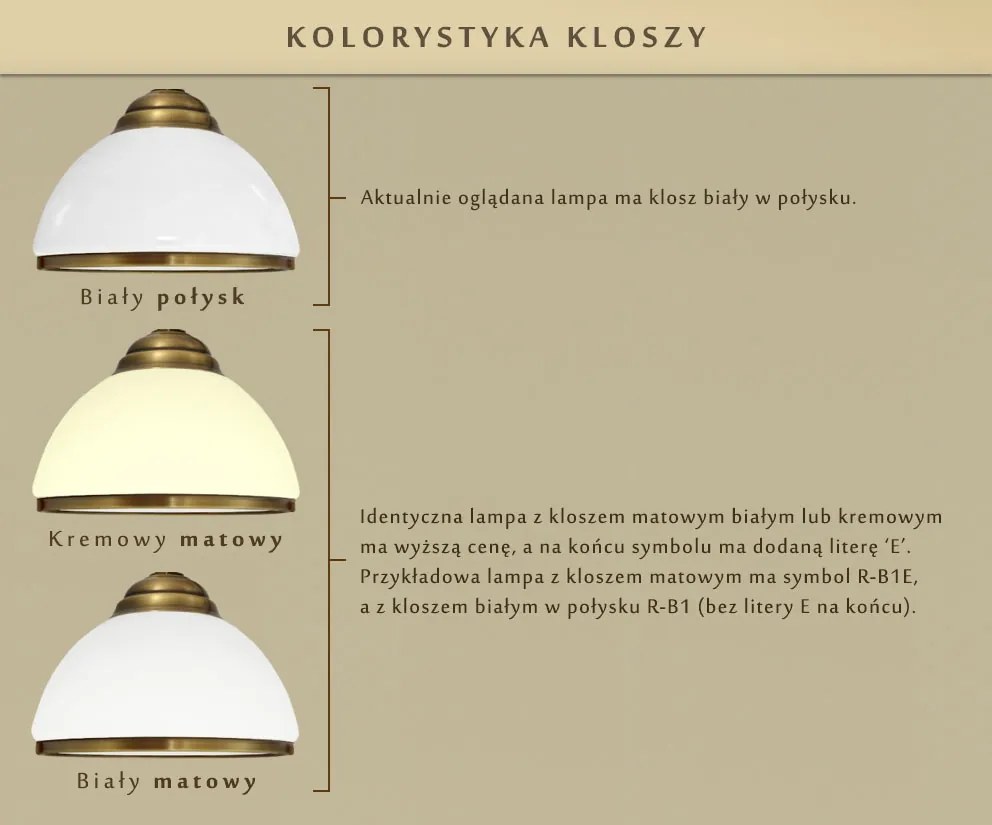 Stylowy kinkiet mosiężny SR-K1