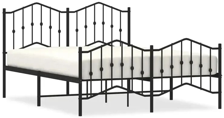 Czarne metalowe łózko małżeńskie 120x200cm T2-H78