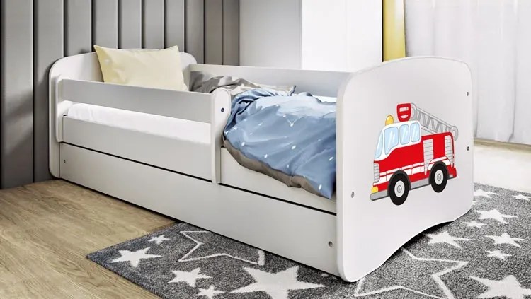 Łóżko dla chłopca z materacem Rostok 2X mix 70x140 - białe