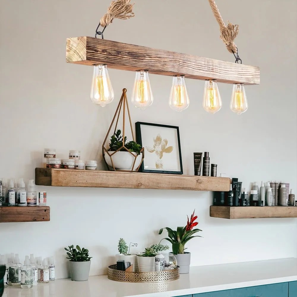 Lampa wisząca w naturalnym kolorze Erebos – Opviq lights
