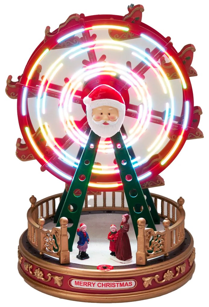 Obrotowa dekoracja świąteczna LED, diabelski młyn, 23 x 23 x 31 cm