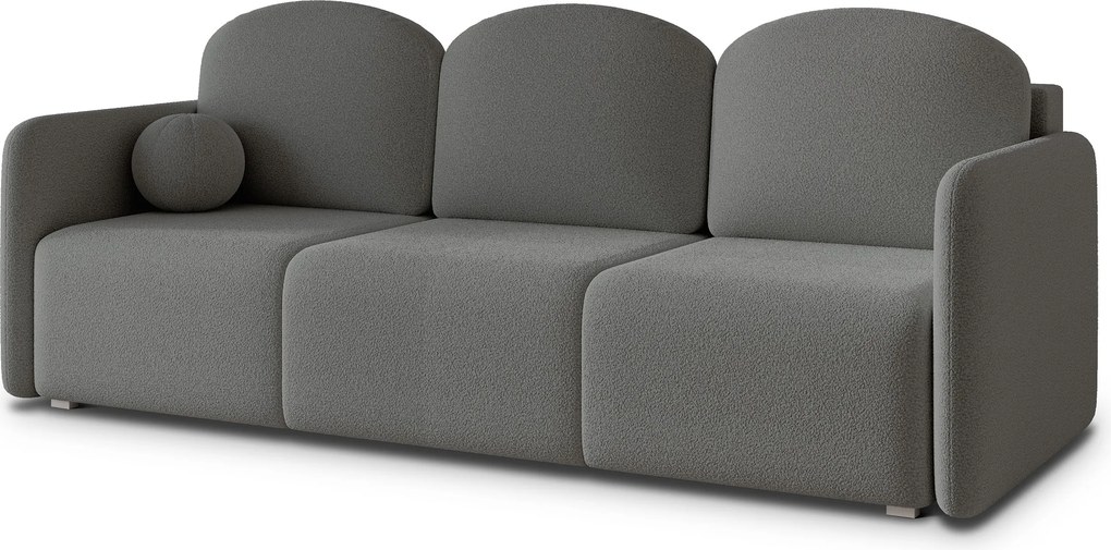 Masseno Sofa SUVI III z funkcją spania i pojemnikiem na pościel, Rozkładana sofa - Szary, QUELLE 92