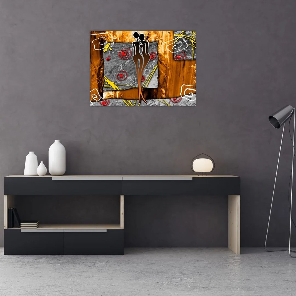Obraz na szkle starożytnego obrazu (70x50 cm)