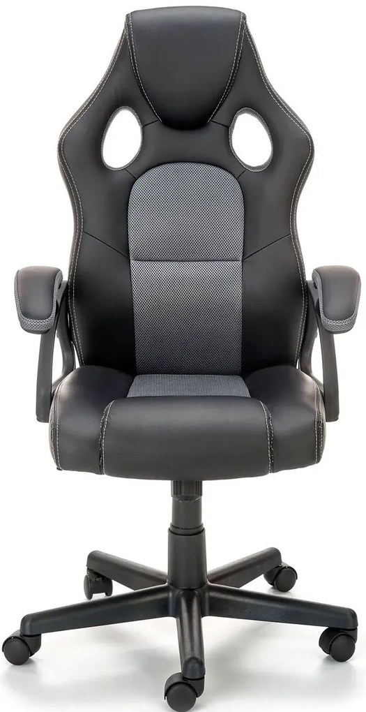 Fotel obrotowy gamingowy czarny + popiel M1-N65