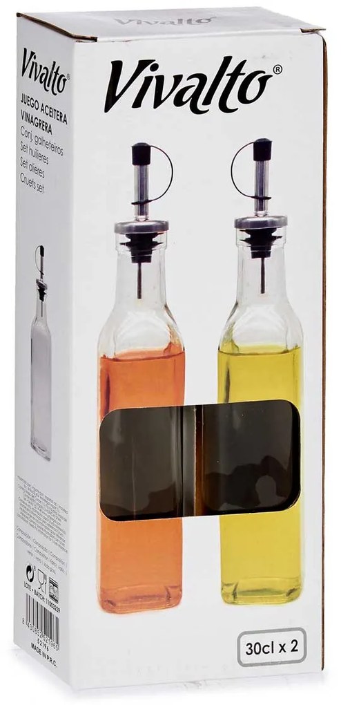 Butelki z dozownikiem na oliwę i ocet, 300 ml, 2 szt.