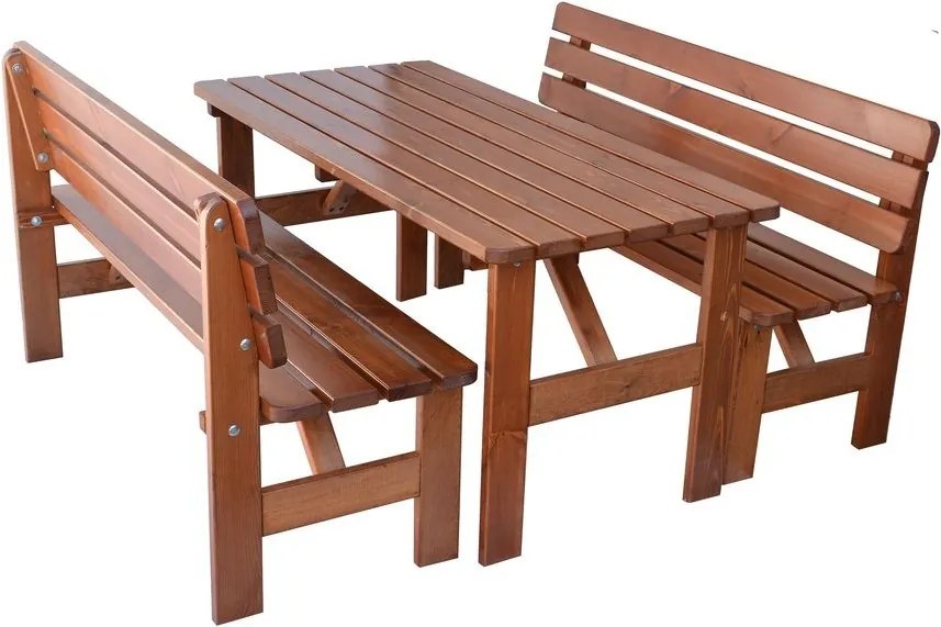 Drewniana ławka ogrodowa Viking - 150 cm, lakierowana