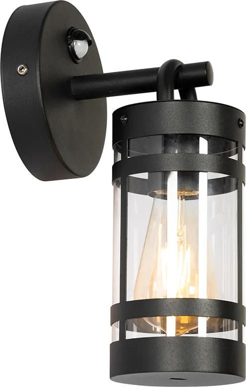 Lampa ścienna zewnętrzna czarna IP44 z czujnikiem ruchu - Ruben