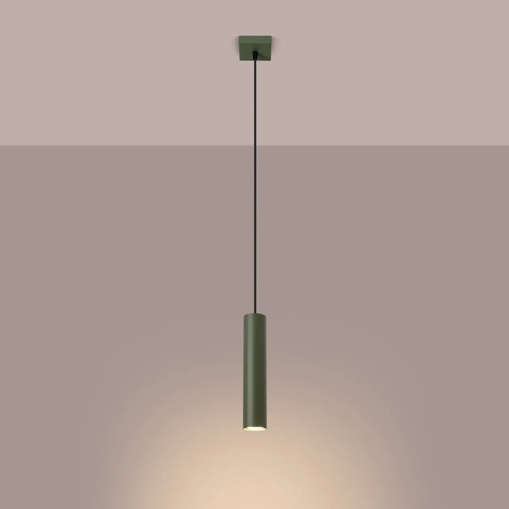 Lampa wisząca LAGOS 1 zielona oliwka SOLLUX  LIGHTING
