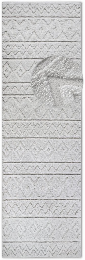 Dywan nowoczesny Gallery 3D  Boho kremowy 80 cm x 240 cm