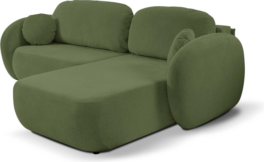 Masseno Narożnik AMICO z funkcją spania i pojemnikiem na pościel Narozniki L, Rozkładana sofa - Oliwkowy, ARAGON 39