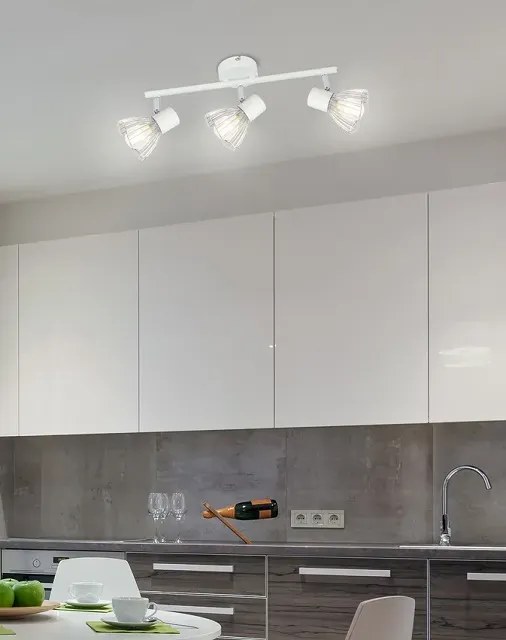 Biała lampa sufitowa z trzema drucianymi kloszami - V171-Merpix