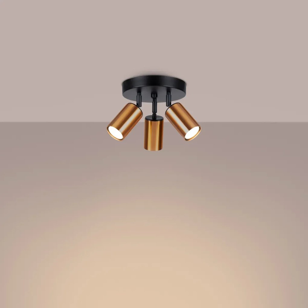 Plafon WINX 3P czarny/miedziany SOLLUX  LIGHTING